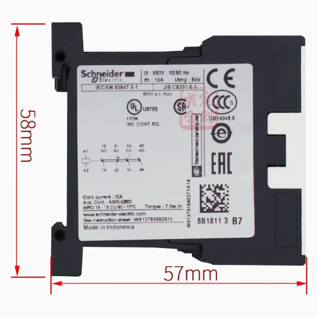 SCHNEIDER AC contactor intermediate relay CA2KN31B7 coil voltage 24V 3 open 1 close - Image 3