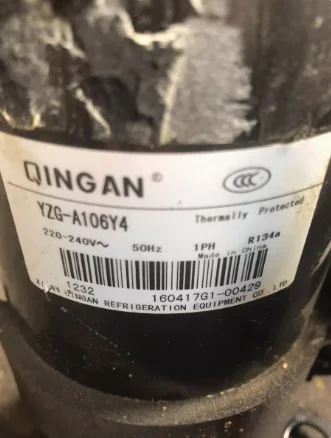 QINGAN Oil cooled distribution box compressor YZG-A106Y4 Refrigerant R134 - Image 3