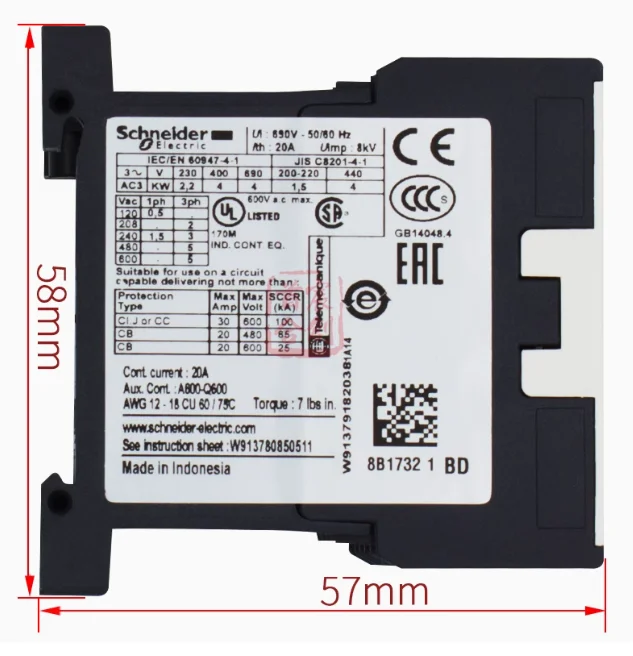 SCHNEIDER DC contactor LP1K0901FD current 9A normally closed contact LP1K0901BD3 - Image 3