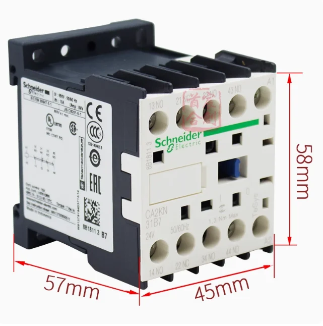 SCHNEIDER AC contactor intermediate relay CA2KN31B7 coil voltage 24V 3 open 1 close