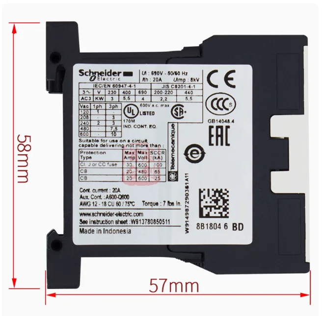 SCHNEIDER DC contactor LP1K1210BD coil voltage 24V current 12A normally open LP1-K1210BD - Image 3