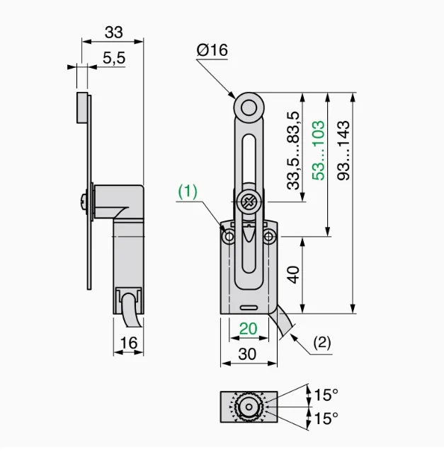 SCHNEIDER Limit Travel Switch XCMD2145L1 Sensor ZCMD21 Long Rod ZCY45 Metal Head ZCE01