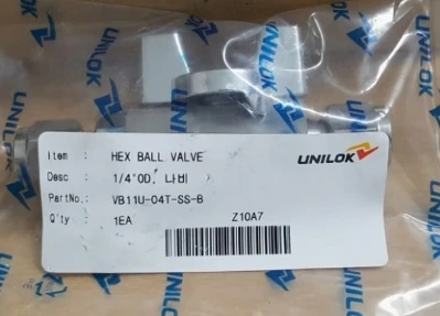 VB11U-04(1/4) VB12U-06T(3/8) VB13U-08T(1/2) VB14U-12T(3/4) VB15U-16T UNILOK stainless steel hexagonal sleeve ball valve - Image 2