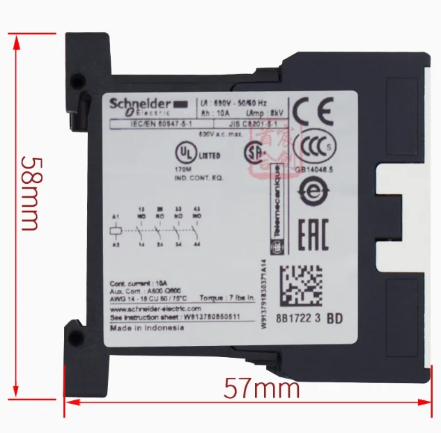 SCHNEIDER DC contactor relay CA3KN40BD CA3KN22BD CA3KN31BD CA3KN22BD3 CA3KN31BD3 CA3KN40BD3 - Image 3