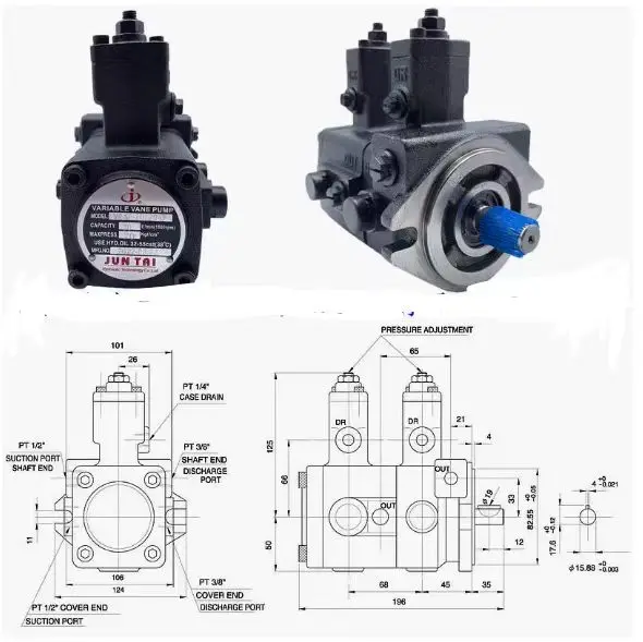 JUN TAI Double Vane Pump VP-SF-12/12-D VP-SF-15/15-D VP-SF-20/20-D VP-SF-30/30-D VP-SF-40/40-D HVP-F-A3 - Image 4