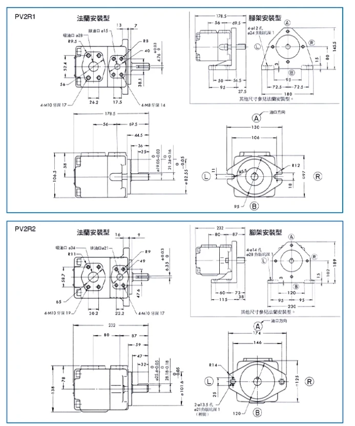 YISHG Hydraulic vane pump PV2R2-26-F-RAA-41 PV2R2-33-F-RAA-41 PV2R2-41/47/53/59/65/75-F-RAA-41 S-PV2R2-26 S-PV2R2-33 S-PV2R2-41 - Image 5