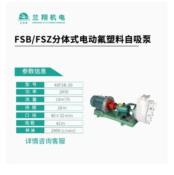 LanXiang Split type electric fluoroplastic self-priming pump 25FSB-18 2.2KW 40FSB-20 3KW 50FSB-30 4KW 65FSB-32 5.5K 65FSB-50 11
