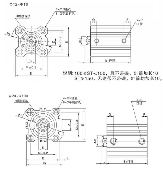 CKD Thin cylinder CQ2B16-5D CQ2B16-10D CQ2B16-15D CQ2B16-20D CQ2B16-25D CQ2B16-30D CQ2B16-35D CQ2B16-40D CQ2B16-45D CQ2B16-50D - Image 5