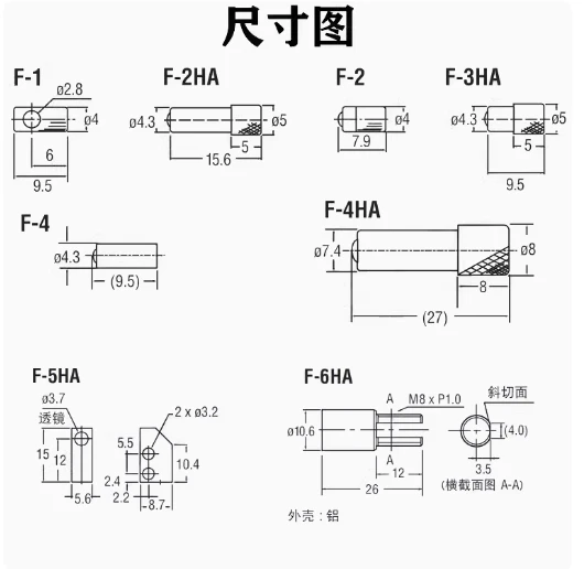 KEYENCE Fiber optic sensor lens F-2HA F-6HA F-4HA F-3HA F-2 F-4 F-5HA F-5 F-1 - Image 4